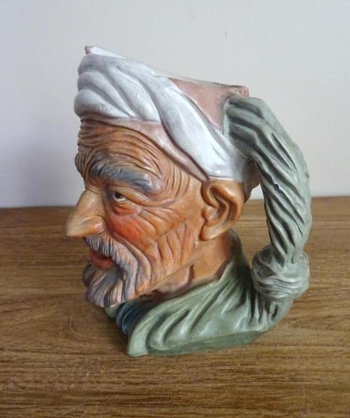 Barbotine. Zeldzame karakterkop, man met hoofdtooi, Antiek en Kunst, Antiek | Keramiek en Aardewerk, Ophalen of Verzenden