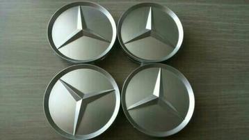Cache-moyeux Mercedes gris mat, diamètre 75 mm