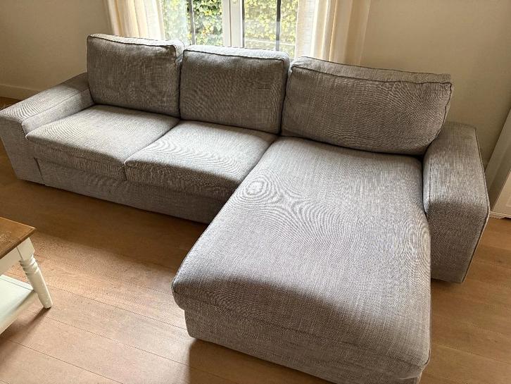 Ikea hoekzetel Kivik grijs + voetbank, Huis en Inrichting, Zetels | Zetels, Zo goed als nieuw, Hoekbank, Driepersoons, 250 tot 300 cm