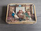 Oud Welta Tabakdoosje met afbeelding van pijp rokende heren, Verzamelen, Rookartikelen, Aanstekers en Luciferdoosjes, Ophalen of Verzenden