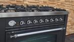 🔥Luxe Fornuis Boretti 90 cm antraciet + rvs 6 pits 1 oven, 60 cm of meer, Ophalen of Verzenden, Zo goed als nieuw, Energieklasse A of zuiniger