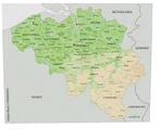 Geografische kaart van België, muurposter, Verzamelen, Posters, Ophalen of Verzenden, Nieuw, Deurposter of groter, Vierkant