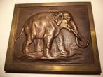 plaque en bronze ancienne éléphant chocolat Côte d'Or, Antiquités & Art, Enlèvement ou Envoi