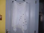 a vendre blouse tunique pour dame, Enlèvement ou Envoi, Cassis, Blanc, Taille 42/44 (L)