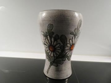Décor de vase vintage en céramique, signé