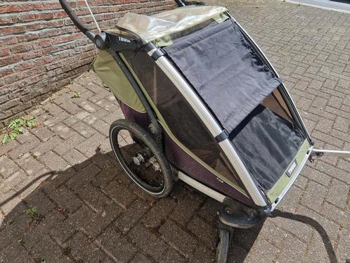 Thule Cab duo kaki fietsaanhanger, Fietsen en Brommers, Fietsaccessoires | Aanhangwagens en Karren, Zo goed als nieuw, Ophalen