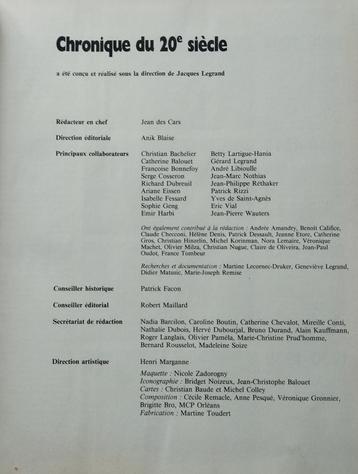 Chronique du 20ème siècle beschikbaar voor biedingen