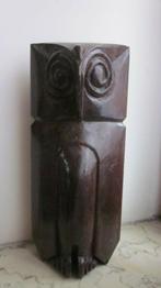 Chouette Hibou Art Déco 1930 Sculpture bois Totem oiseau, Antiquités & Art, Enlèvement ou Envoi