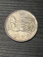 Zilver – Italiaanse 500 Lire munt 1961 (Caravelle), Postzegels en Munten, Ophalen of Verzenden, Italië, Losse munt, Zilver