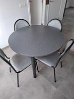 Tafel met 4 stoelen, Huis en Inrichting, Tafels | Eettafels, Ophalen, Overige materialen, 50 tot 100 cm, Rond