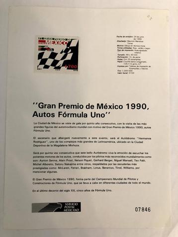 Gran Premio de México 1990 F1 postzegel beschikbaar voor biedingen