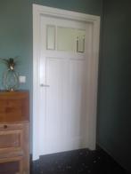 2 deuren, artdeco-stijl, met geslepen en gezandstraald glas., Doe-het-zelf en Bouw, Ophalen, Gebruikt, 80 tot 100 cm, Binnendeur