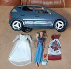 voiture Mercedes gris + Steffi Love + accessoires Simba, Utilisé, Enlèvement ou Envoi, Barbie