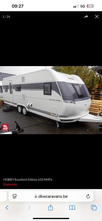 Hobby 650 btw caravan, Caravans en Kamperen, Caravans, Hobby, Dwars-stapelbed, Treinzit, Ringverwarming