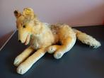 Antiek hondje van Steiff met knopje vaantje en borstplaatje, Antiek en Kunst, Ophalen
