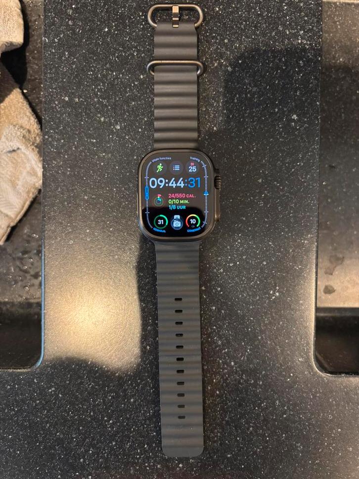 Apple watch ultra 3 cellular 49mm black ocean band, Handtassen en Accessoires, Smartwatches, Nieuw, Ophalen