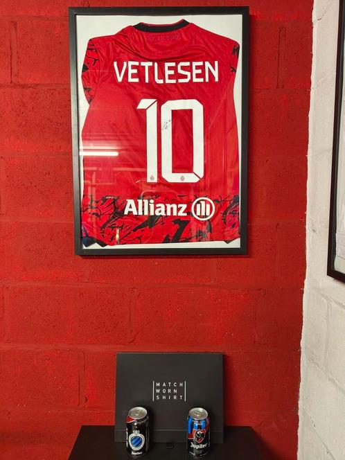Match worn and signed shirt - Vetlesen / Club Brugge, Verzamelen, Sportartikelen en Voetbal, Zo goed als nieuw, Shirt, Ophalen