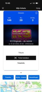 K3 originals ticket, Tickets en Kaartjes, Concerten | Nederlandstalig, Eén persoon, Oktober, Pop