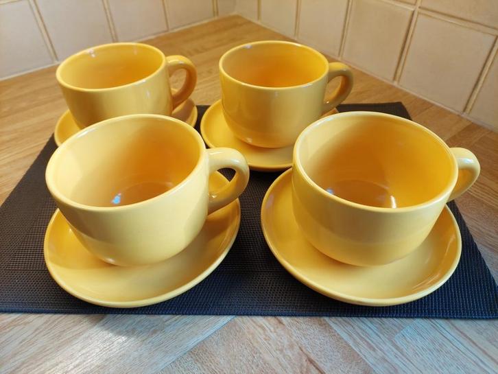 Cosy soepkop met oor en onderbord – 4 stuks - nieuw, Huis en Inrichting, Keuken | Servies, Nieuw, Kop(pen) en/of Schotel(s), Effen