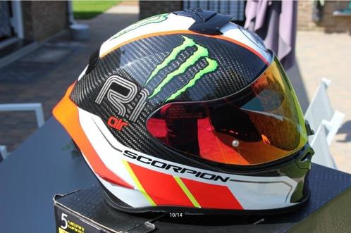 Casque Scorpion Exo R1 Carbon Air Corpus II Black Neon Red, Motos, Vêtements | Casques de moto, Casque intégral, S, Autres marques