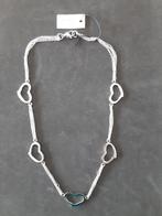 Stalen halsketting - Kleine hartjes (ref. 205) - NIEUW!!!, Handtassen en Accessoires, Ophalen of Verzenden, Nieuw, Zilver, Overige materialen