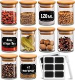 Pots à épices en verre | 10 pièces | LIVRAISON GRATUITE, Neuf, -, -, PRAKNU