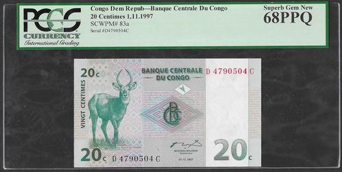Congo - 20 Cents 1997 - PCGS 68 ! - SUPERB GEM NEW -, Postzegels en Munten, Bankbiljetten | Afrika, Los biljet, Overige landen
