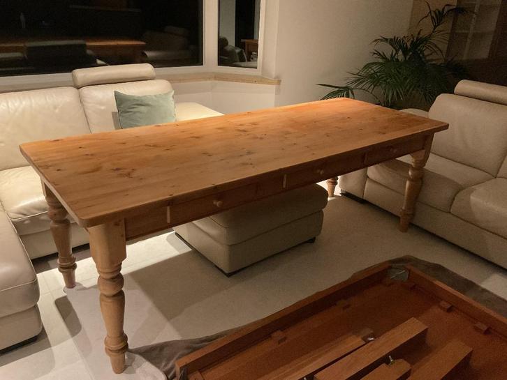 Eetkamertafel grenen, Huis en Inrichting, Tafels | Eettafels, Gebruikt, 50 tot 100 cm, 200 cm of meer, Vijf personen of meer, Rechthoekig