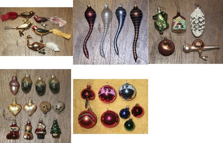 Décoration de Noël – lot de 34 anciennes boule, Diversen, Kerst, Ophalen of Verzenden