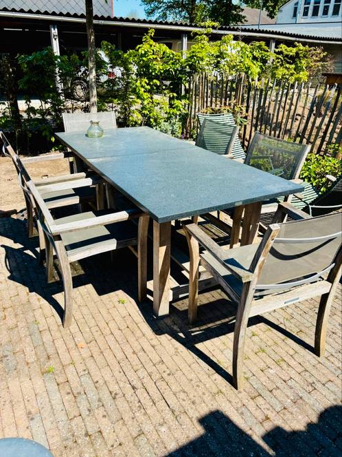 Tuintafel TEAK met 6 stoelen, Tuin en Terras, Tuintafels, Rechthoekig, Teakhout, Ophalen