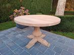 Volledig massief eiken ronde eettafel. Geluchtgomd., Huis en Inrichting, Ophalen of Verzenden, Zo goed als nieuw