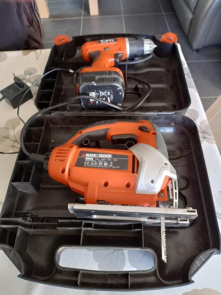 black & decker boormachine en decoupeerzaag, Doe-het-zelf en Bouw, Gereedschap | Boormachines, Gebruikt, Boormachine, Ophalen