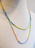 Long collier vintage en perles de verre, Comme neuf, Enlèvement ou Envoi