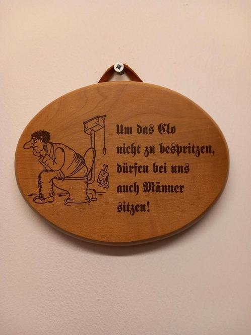 Houten wanddeco. WC, Antiek en Kunst, Antiek | Wandborden en Tegels, Ophalen