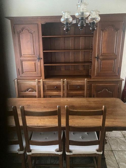 Salle à manger chêne massif, Huis en Inrichting, Complete eetkamers, Zo goed als nieuw, 4 tot 6 stoelen, Ophalen