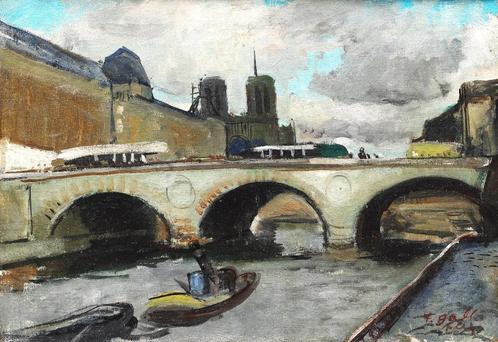 Tableau Impressioniste de François Gall, La Seine à Paris, Antiquités & Art, Art | Peinture | Abstraite, Enlèvement