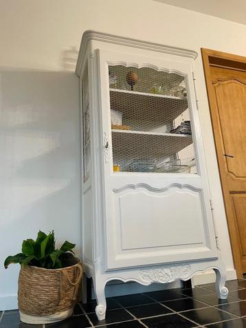 Vaisselier /meuble ancien blanc, 25 à 50 cm, Avec porte(s), Utilisé, 50 à 100 cm