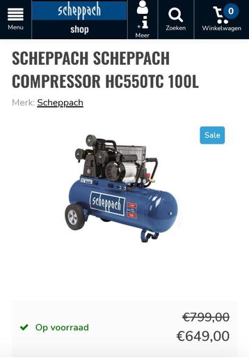 Compressor 100 Liter 3 Pk zo goed als nieuw beschikbaar voor biedingen