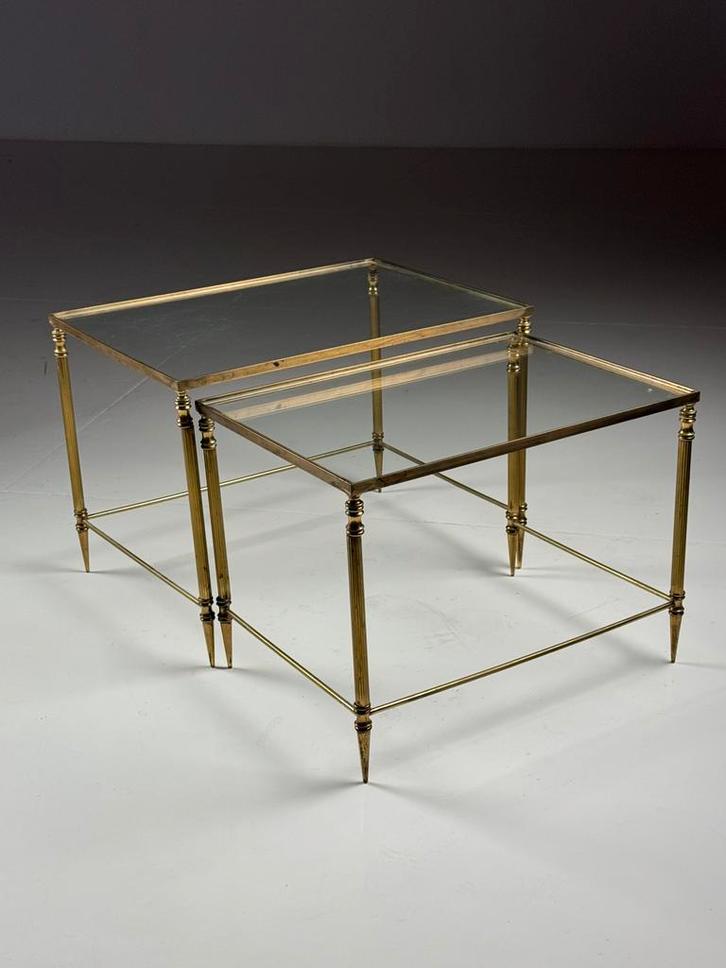 Set van 2 messing nesting tables, Antiek en Kunst, Antiek | Meubels | Tafels, Ophalen