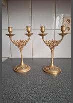 paar vintage messing kandelaars in art nouveau-stijl., Enlèvement