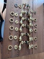 Poignées de porte vintage en laiton - Lot de 5, Doe-het-zelf en Bouw, Hang- en Sluitwerk, Ophalen, Gebruikt, Koper of Messing