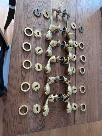Poignées de porte vintage en laiton - Lot de 5 beschikbaar voor biedingen