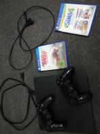 PS 4 Slim 500 GB met games, Games en Spelcomputers, Spelcomputers | Sony PlayStation 4, Met 2 controllers, 500 GB, Zo goed als nieuw