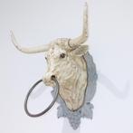 Antieke metalen stierenkop, Ophalen of Verzenden