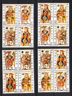 4 blocs de timbres belges cartes à jouer., Neuf, Envoi, Timbre-poste, Non oblitéré