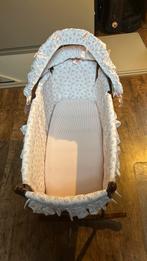 Antieke houten wiegje compleet met bekleding en matras, Ophalen, Gebruikt, Wieg