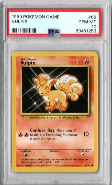 vulpix Psa 10 Base set unlimited, Enlèvement ou Envoi, Comme neuf, Cartes en vrac