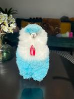 Handgemaakte wit/blauwe alpaca knuffel - 100% alpacawol, Ophalen of Verzenden, Nieuw