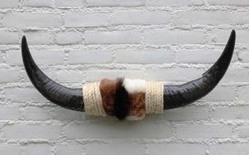 Texas style BULLBAR- 67 cm - afgewerkt met koeienvel en touw beschikbaar voor biedingen