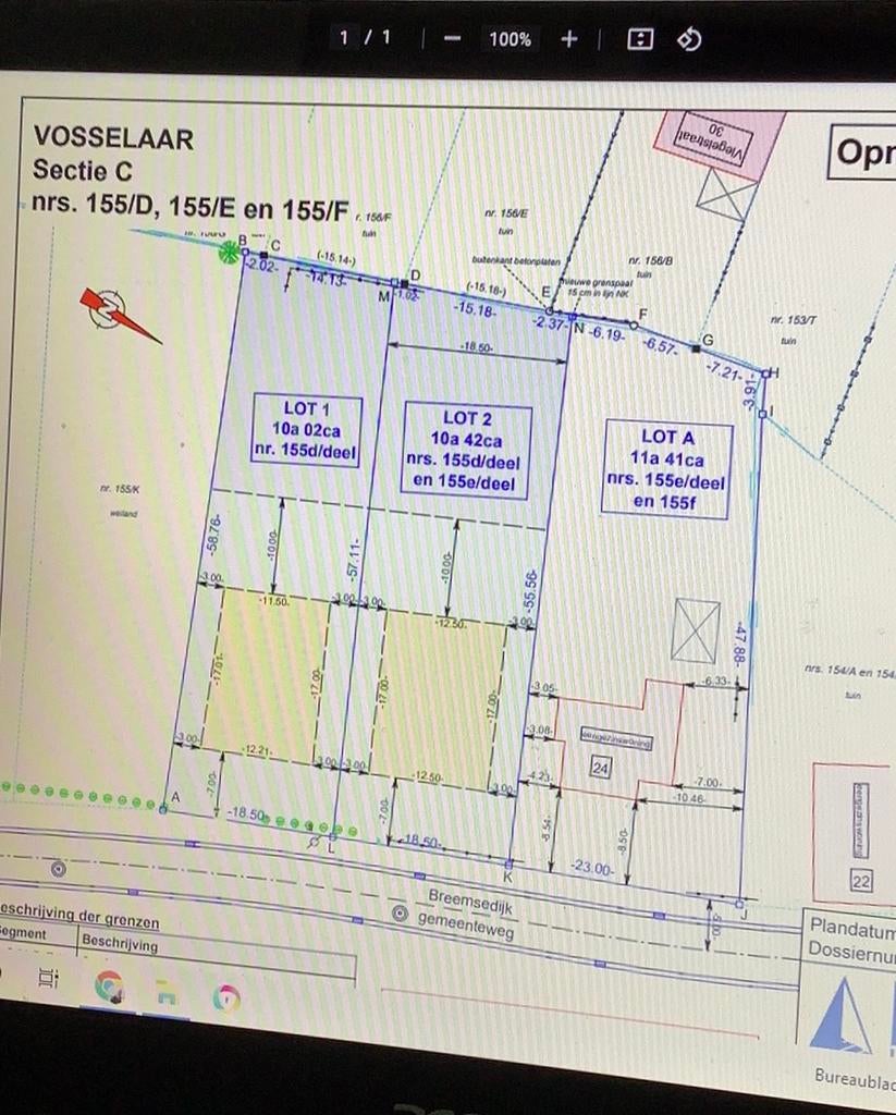 Bouwgrond 1042 m2, lot 2,Vosselaar, Immo, Gronden en Bouwgronden, 1000 tot 1500 m²